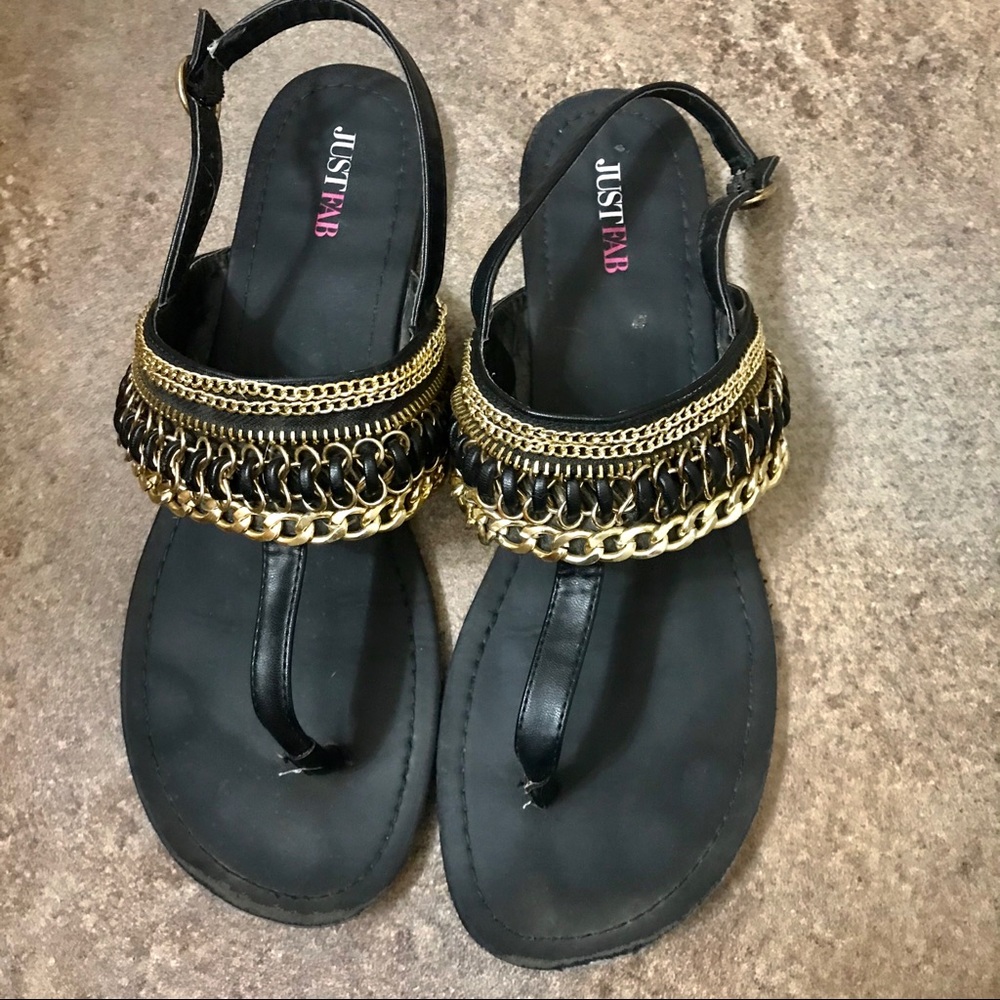 Gold chain sling back sandals